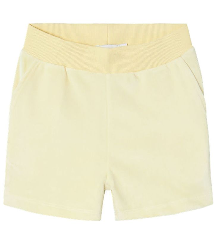 NkfDebbie Velour Shorts - Pastel Yellow
