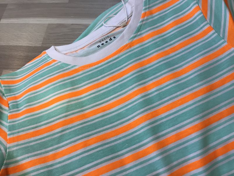 NmmValner ss loose top - Bright White/Orange Pop
