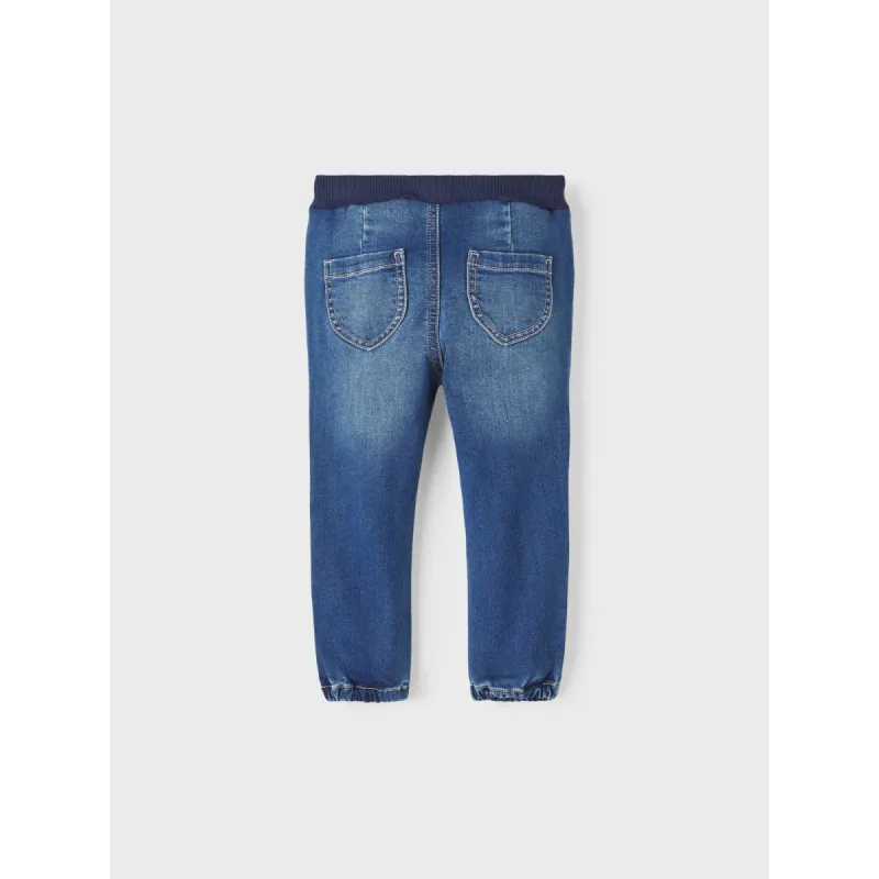 NmfBella baggy r fleece jeans - Dark Blue Denim