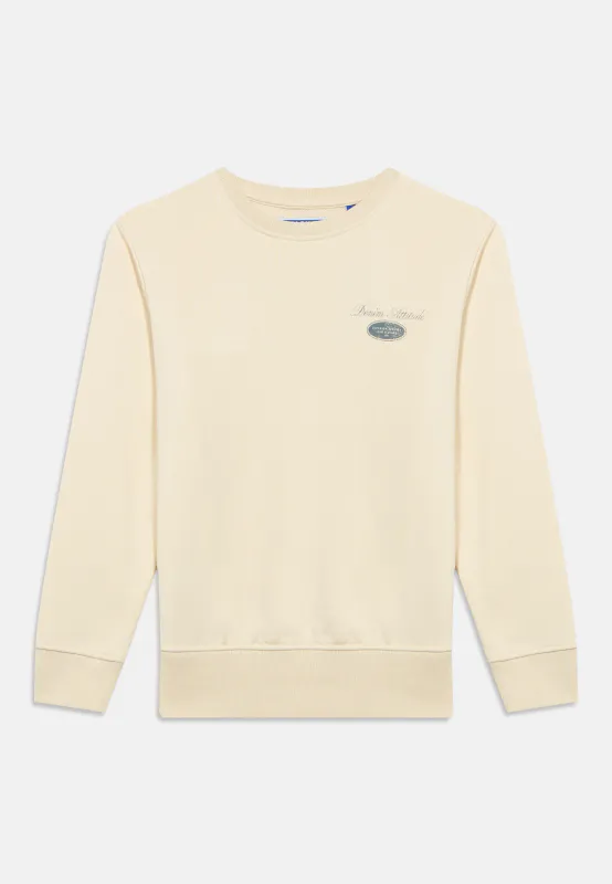 Jack&Jones jr Dover Graphic Sweat Genser - Antique White