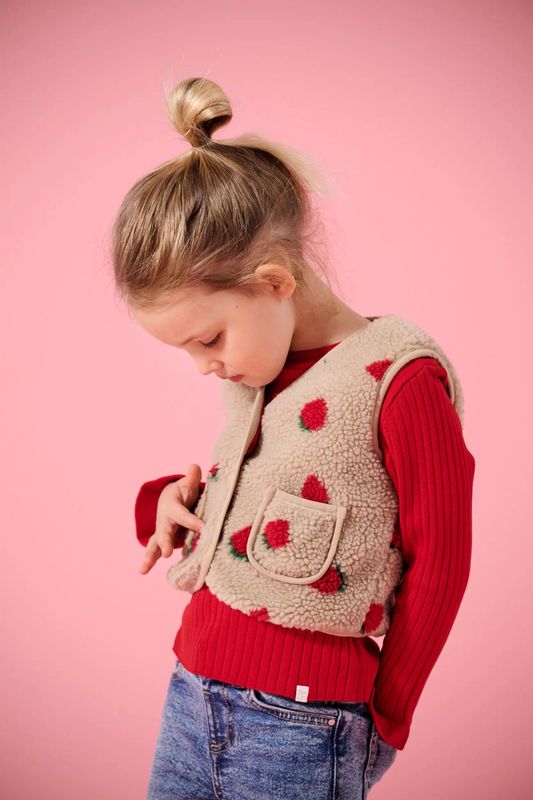Kids Only Hoky Teddy Vest - Mink/strawberry 