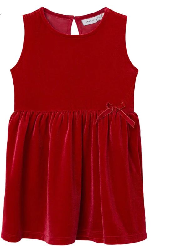 NmfRevel Velour Dress - Jesteer Red