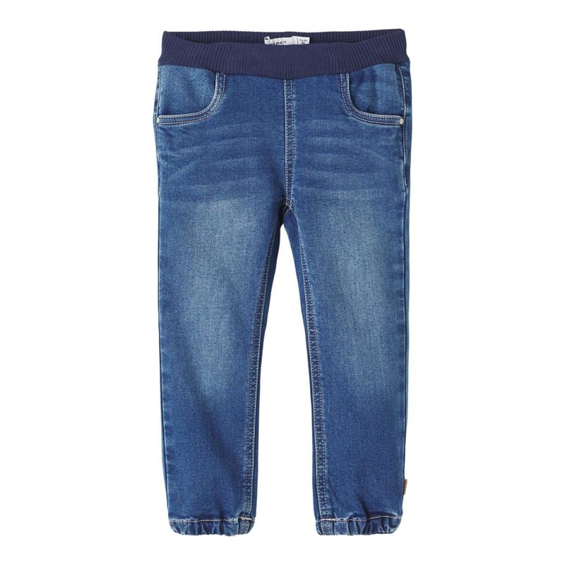 NmfBella baggy r fleece jeans - Dark Blue Denim