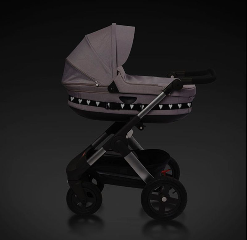 Tinkafu Refleksstropp Hjerter  - Sort