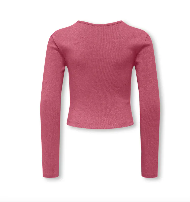 KogTrinny life l/s glitter cutout top - Rose wine
