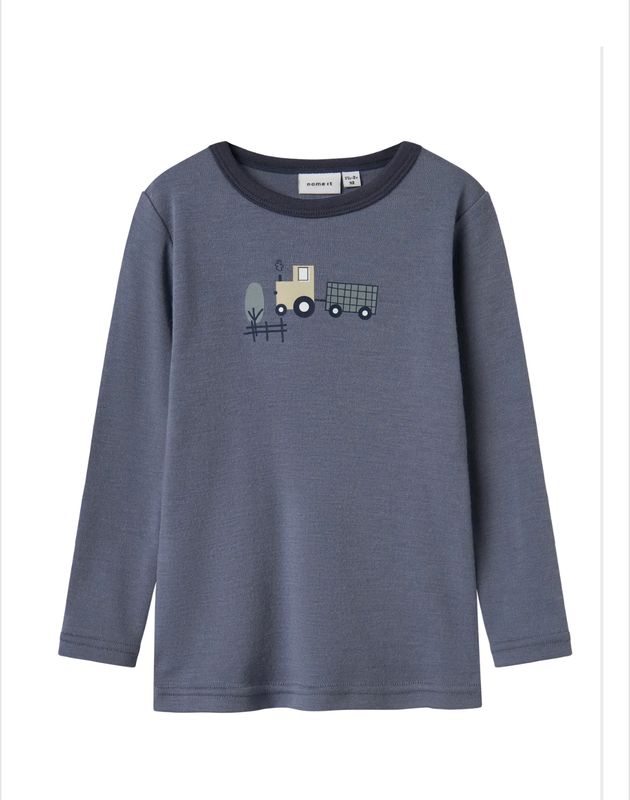 NmmWillit wool ls top - Folkstone Gray/Tractor