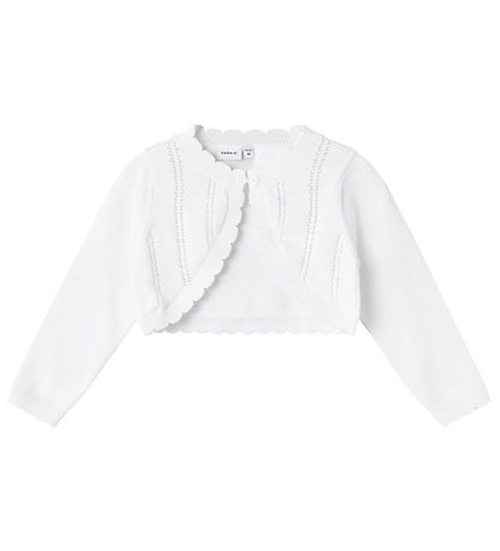 NmfTilli ls Knit Bolero - Bright White