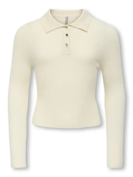 Hovedbilde KogMila ls Rib Button  Polo - Birch