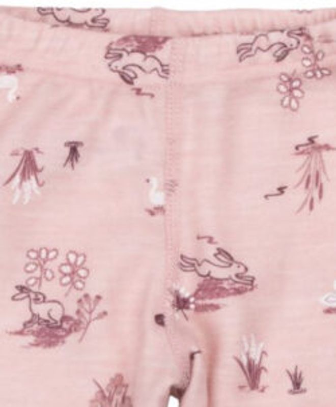 Joha ull/bambus leggings Goose - Lyserosa